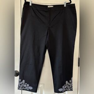 Coldwater Creek Black Embroidered Hem Pants – Size 18